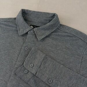 The Comons Medium Mens Shirt Sweater Button Up Long Sleeve 20x26 * Small * Linen
